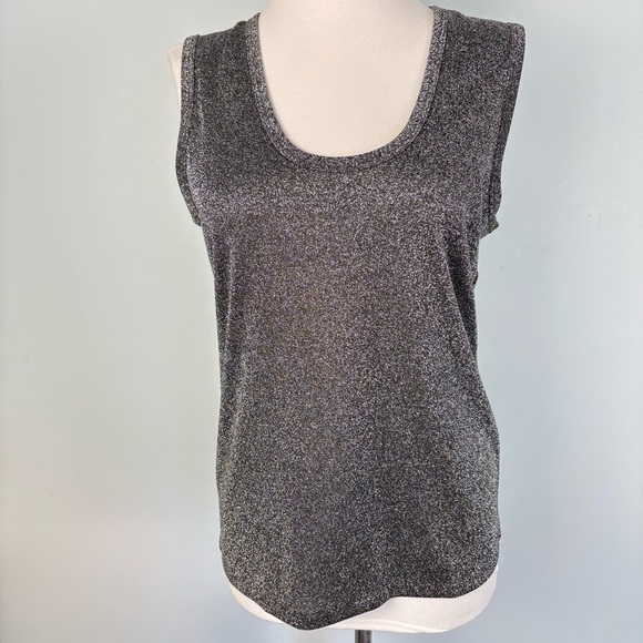 Sparkly Silver Sleeveless Top - Picture 2 of 9